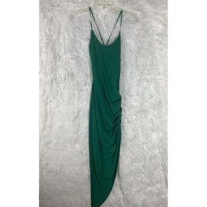 Ruda Womens Green Dress Size S Spaghetti Straps Pullover Ruched Sides